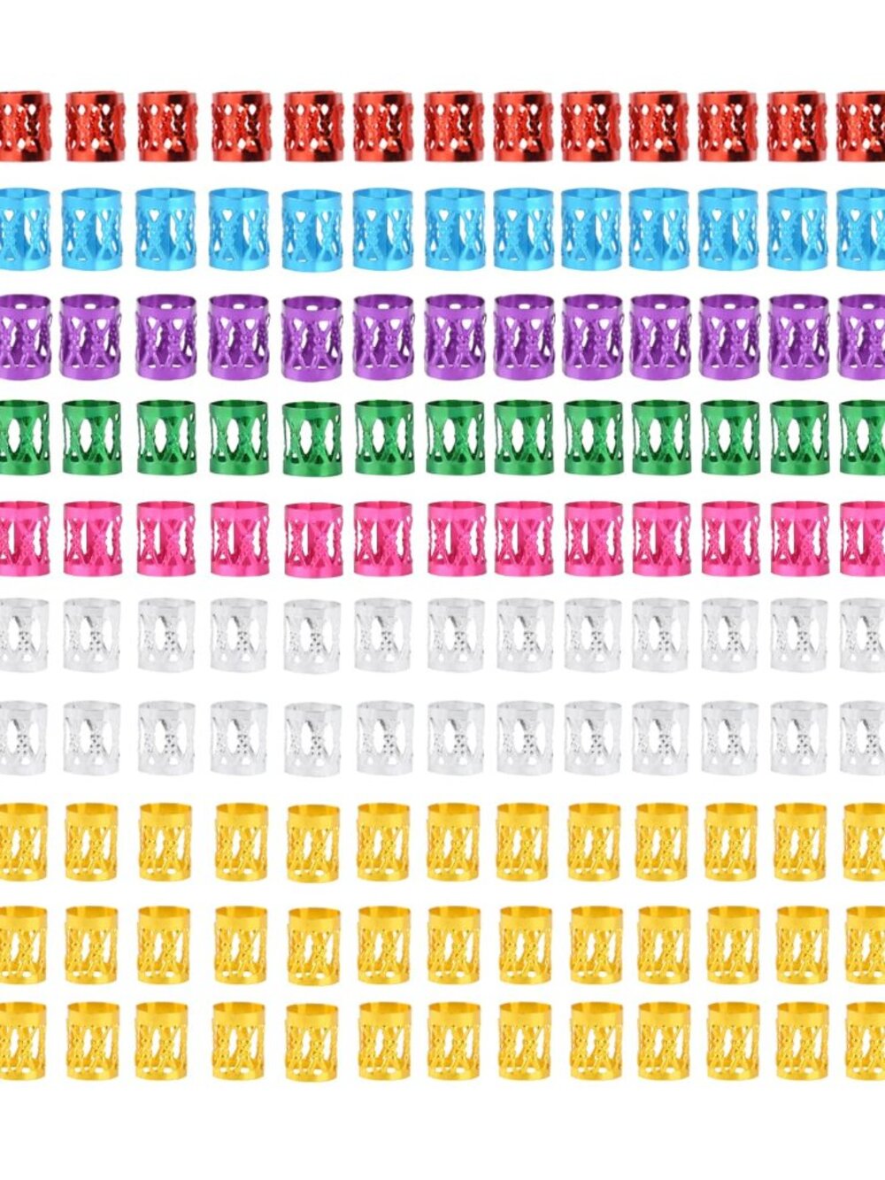 150 Pcs Hair Jewelry for Braids Dreadlocks Beads Aluminum Hair Rings Hair Clips